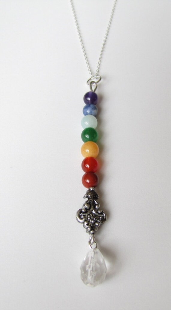 Chakra Balancing Necklace Gemstone Beaded Sterling Silver