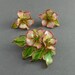 Vintage Flower Brooch & Earrings Faux Plique A Jour