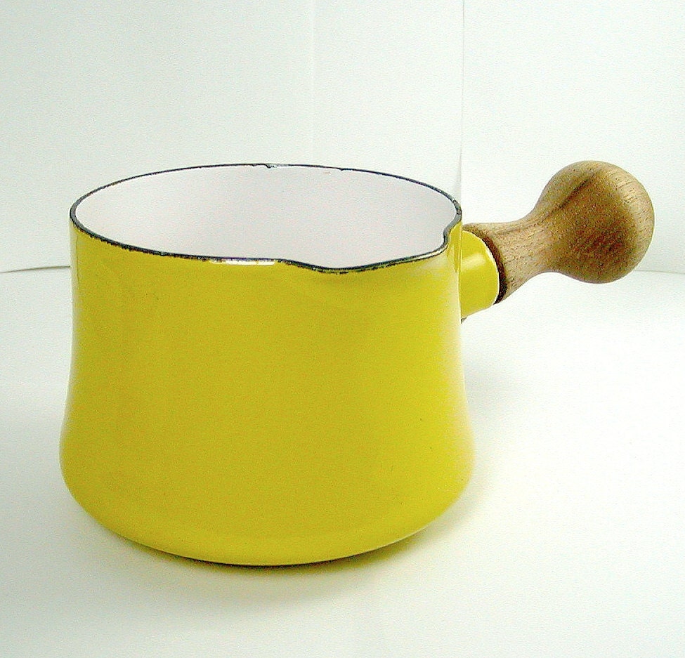 Vintage DANSK Designs France IHQ Yellow Enamel Butter