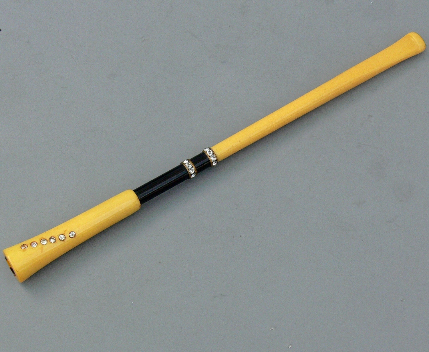 Vintage Bakelite Cigarette Holder Rhinestone Studded by jujubee1