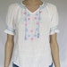 Vintage 70s Gauze Ethnic Embroidered Blouse