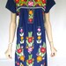 Vintage 70s Mexican Embroidered Maxi Dress