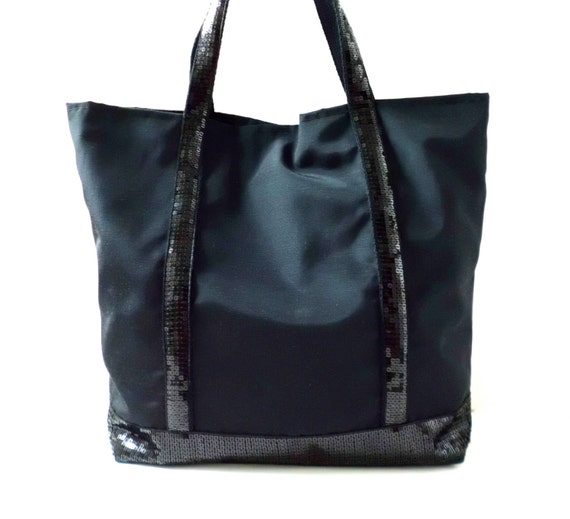 Black Tote Bag Travel Tote Weekend Bag Black by IndependentReign