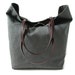 Linen Tote Bag, Large Tote, Women, Dark Gray Linen and Leather, Market Tote Bag for Fall
