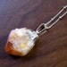 Citrine Crystal Point Amulet Pendant with Sterling Silver Cap and Chain