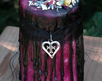 Hot Sugar Love Herbal Alchemy Magick Candle 2x3 . Sugared Amber, Lavender, Rose, Chamomile