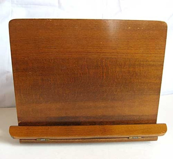 Vintage Table Top Folding Wooden Book or Music Holder Stand in