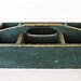 1920 Vintage Wooden Multi-Compartment Uitility, Tool, Garden Box in Old Slate Blue Paint, Carry Handle