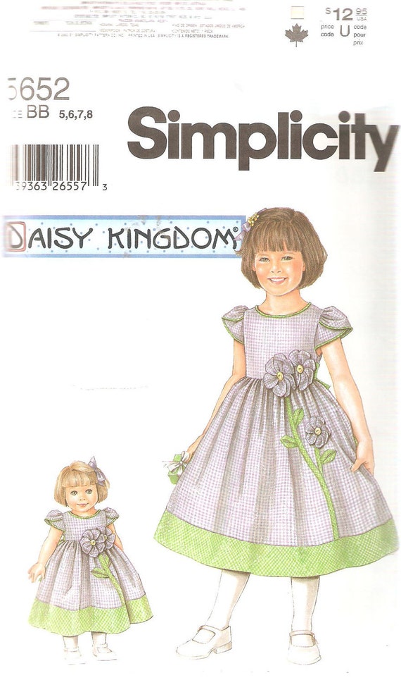 Daisy Kingdom Pattern Girls Dress And Doll Dress For 18 By Katierene 9658