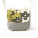 Date Purse // Quilted Green Floral - Gray Pinstriped Canvas // Made to Order
