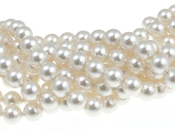 100 WHITE 6mm Swarovski Pearl Beads 5810 6mm by LythaStudios