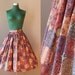 Vintage 50s Skirt / 1950s Bohemian Ethnic India Print Skirt / Full Cotton 50s Skirt