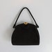 Vintage Bag / 1940s Black Suede Bag / 40s Purse