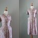 Vintage 50s Dress / 1950s Dress / 50s Pink and Gray Cotton Day Dress