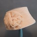 Vintage Hat / 1960s Cream Beige Rose Hat / Vintage 50s Hat