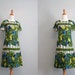 Vintage 60s Dress / 1960s Linen and Lace Dress