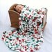 Baby Photo Prop Puffy Pompom Blanket Nest Wrap Backdrop In Christmas Red, Forest Green and Snow White