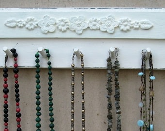 NECKLACE HOLDER Jewelry Organizer And Display Cream Shabby Chic