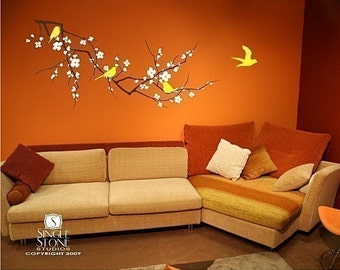 Tree Wall Decal Cherry Blossom Branch - 3 colors - Wall Sticker Art