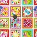 HALF YARD Japanese Cotton Fabric Border Patch Squares Retro Animals Bambi Sweets Matryoshka Pink
