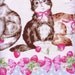 Two Yards Japanese Cotton Fabric Tokyo It Girl Homecraft Big Cat Berry Border Blue