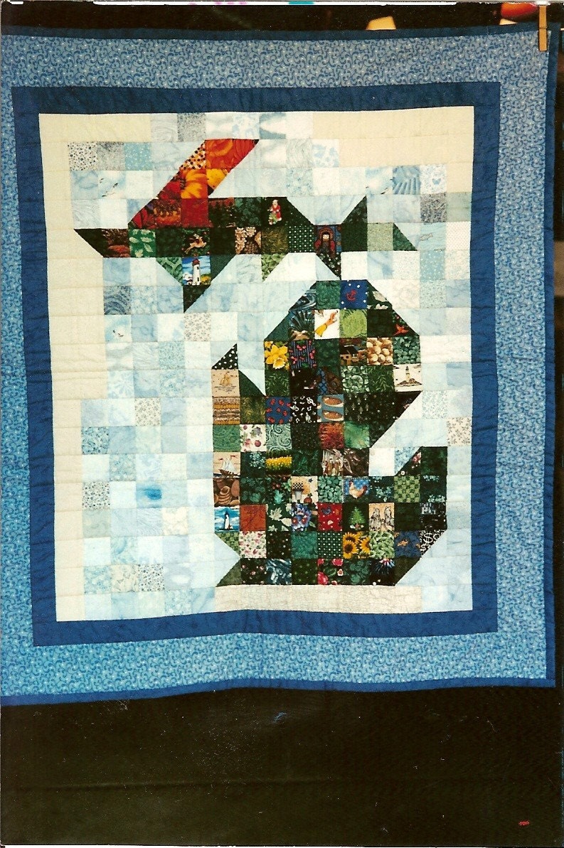 State of Michigan Quilt Block Pattern Wall Hanging