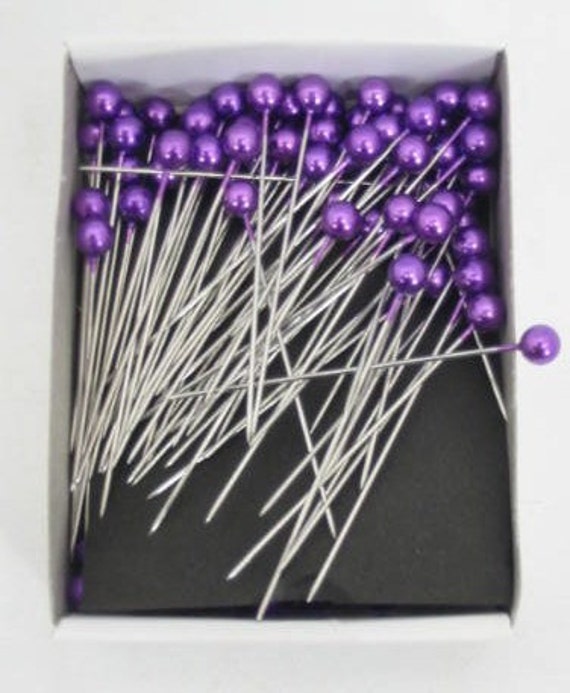 Purple Pearl Head Corsage Pins 144 New Box by EdSmithDesigns