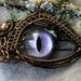 Gothic Steampunk Bronze Evil Eye Pendant Color Shift Lavender