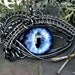 Gothic Steampunk Mink Evil Eye Pendant with Midnight Blue Eye Itty Bitty