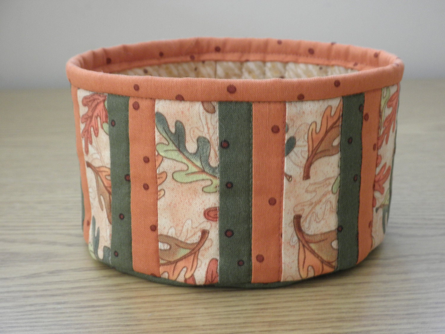 Quilted Fabric Bowl Fall Leaves TGbowlH