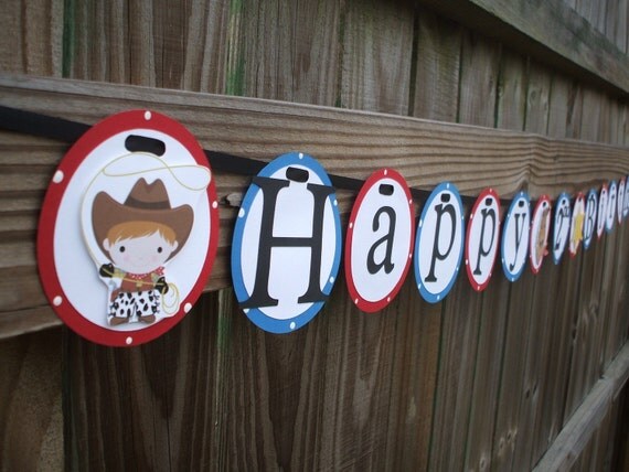 Cowboy Birthday banner Il_570xn