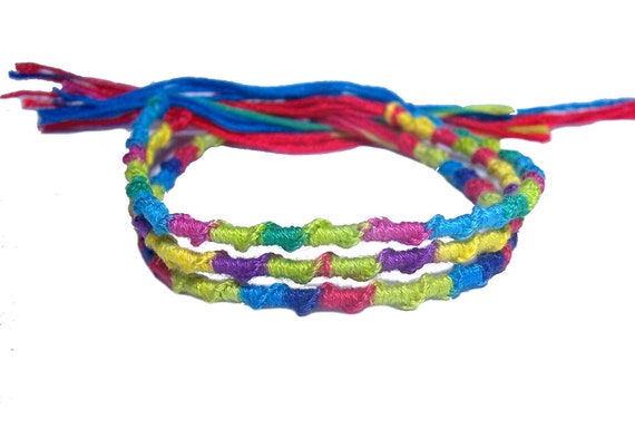 Set of 3 Tie Dye Twist Friendship Bracelets