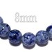 8mm Marbled Round Glass Beads in Denim 25