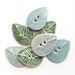 Leaves in Blues Porcelain Button Assortment