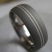 Titanium Ring Sterling Silver Sandblasted Gray Band AX79