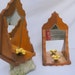 Vintage Primitive Rustic Mirrored Wooden Candle Sconces