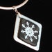 Dichroic SNOWFLAKE fused glass pendant SMILES at you