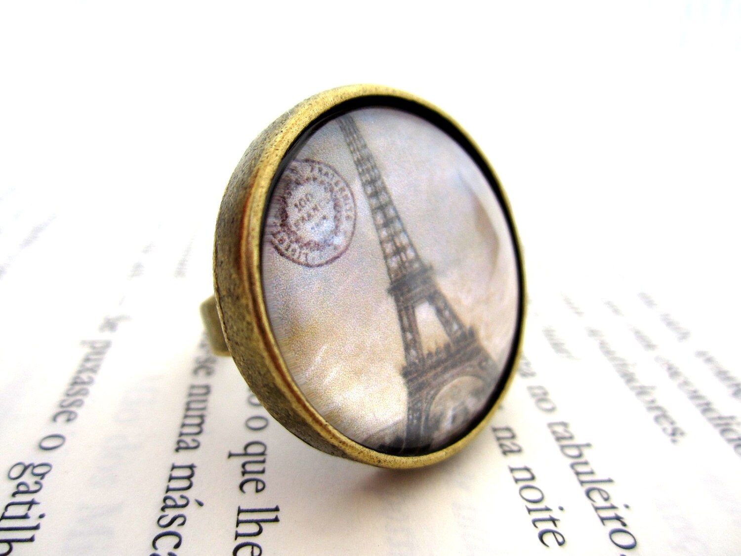 Paris ring Eiffel tower paris ring Brass Paris ring
