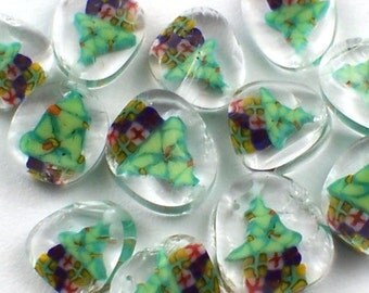 Handmade Lampwork Murrine Christmas Trees 104 COE Murrini Slices 10