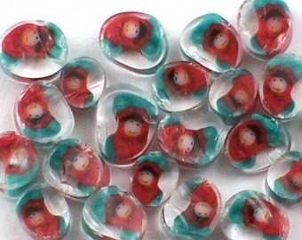 Handmade Lampwork Murrine Mini Christmas Stocking 104 COE Murrini Slices 20