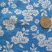 white on blue background floral print full vintage feedsack fabric