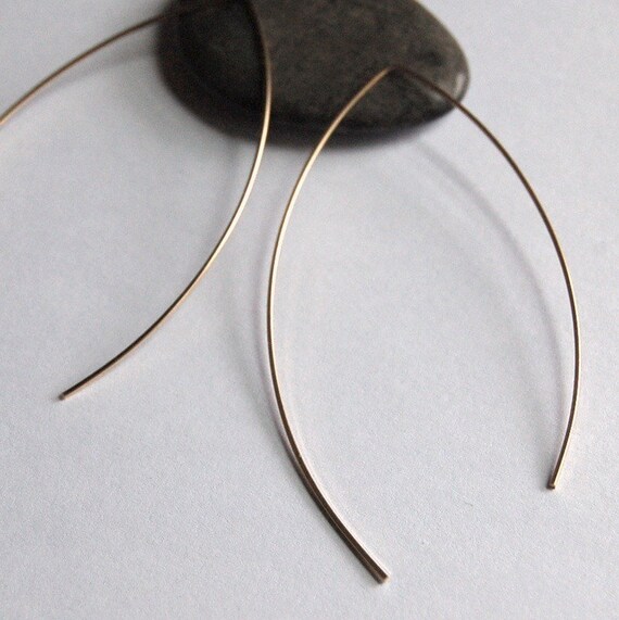 Large 14K Gold Filled Slides Earrings Simple and Modern