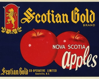 Scotian Gold Nova Scotia Apple Fruit Crate Label