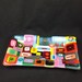 Retro colorful squares fused glass rectangle dish