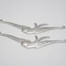 Heavy Sterling Silver Plated Oxidized Soaring Bird Connectors - 2