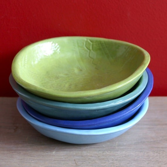 Lime Biscuit Bowl medium handmade bowl Wobbly by WobblyPlates