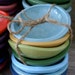 Turquoise Cracker Bowl - small textured ceramic bowl - Wobbly Plates Series