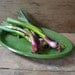 Green Focaccia Platter - large oval platter - stoneware - Wobbly Plates Series