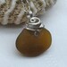 Sea Glass Necklace - Beach Glass Pendant - Amber Beach Glass Necklace - Sea Glass Jewelry - Beach Glass Jewellery