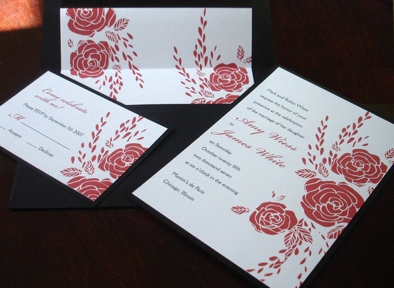 Red Rose Wedding Invitations 8